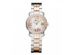 HAPPY SPORT MINI WATCH 18-CARAT ROSE GOLD, STAINLESS STEEL AND DIAMONDS