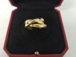 Cartier Trinity Diamond Sapphire & Ruby 18k Gold Rolling Ring Size 55