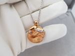Magerit Tender 18K Rose Gold Diamond Sleeping Fox Pendant 