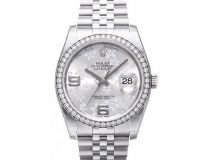 Rolex Datejust Datejust 36mm Steel and White Gold 116244 Silver Floral Jubilee