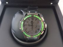 Hublot Big Bang All Black Edition in Green Baguette  Bezel