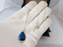 Chopard Golden Diamonds WG Diamond & Titan Blue Stone Pendant 814570-1002