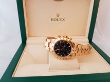 Rolex Cosmograph Daytona Black Dial 18K Yellow Gold Oyster Bracelet 116528BKSO