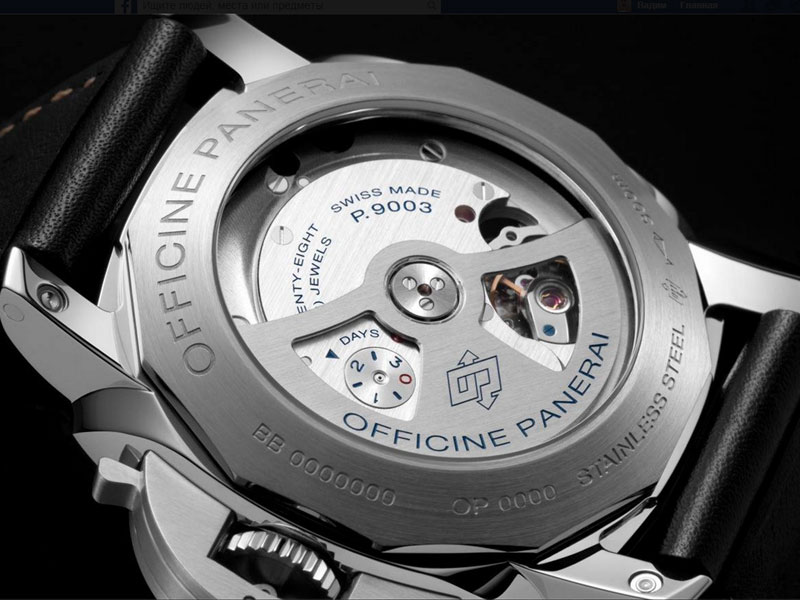 Luminor 1950 3 Days GMT 24H является первыми часами от Officine Panerai с новым мануфактурным механизмом, автоматический калибр P.9003.